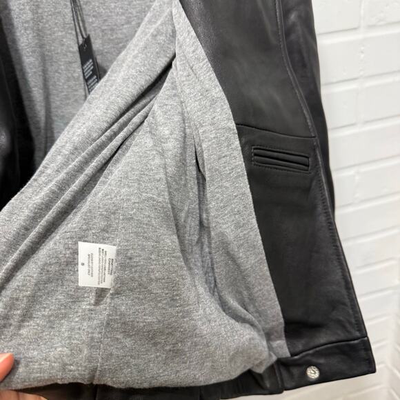 Chaser NWT Lamb Leather Moto Biker Jacket Asymmetrical Zip Black Small Edgy Punk - Picture 12 of 16